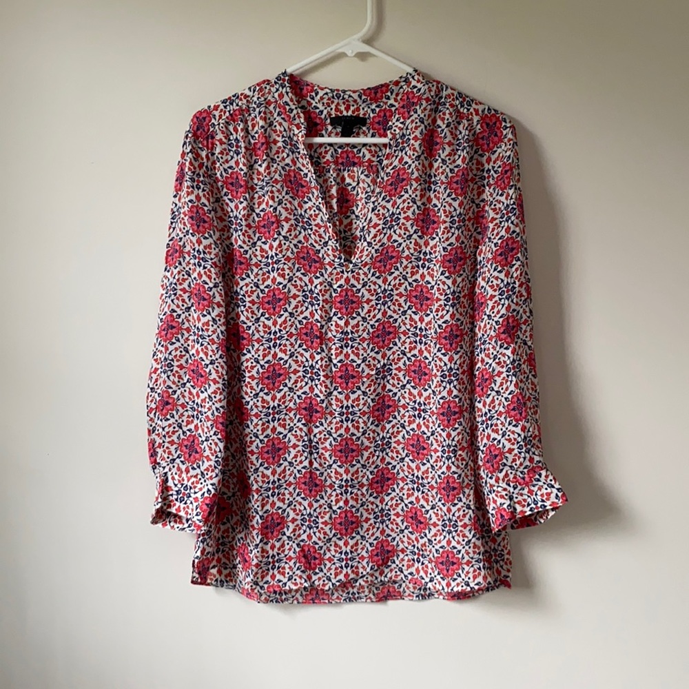 Jcrew Floral Blouse Sz 4